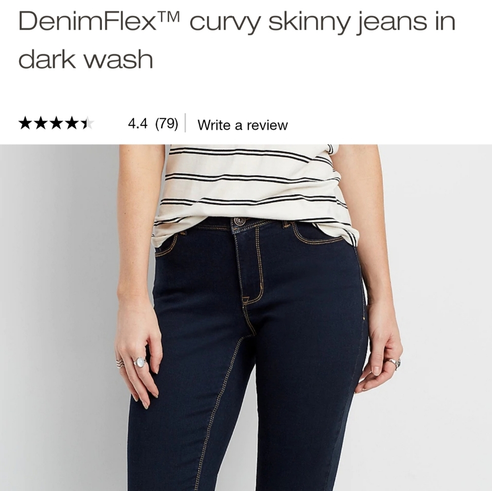 Maurices Curvy Skinny Jeans Dark Wash